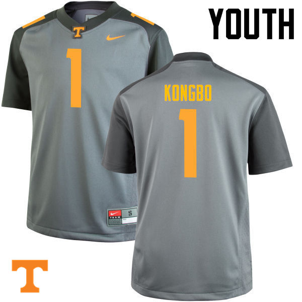 Youth #1 Jonathan Kongbo Tennessee Volunteers College Football Jerseys-Gray - Click Image to Close